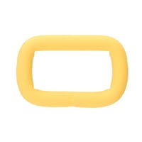 Silicone Jaune 20 x 4 mm Anneau Carrés en Acier Inoxydable
