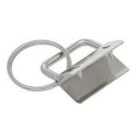 25 mm - Gun Metal - Embout Métal Sangle avec Porte-Clés Anneau