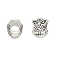 Perle en Métal Hibou - Argent
