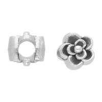 Argent Fleur Perle Métallique