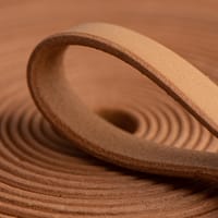 16mm Flat Top Grain Leather Strap - Naturel