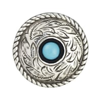Concho avec Vis - Rond Argent / Bleu - 25 mm Concho avec Vis - Rond Argent / Bleu - 25 mm