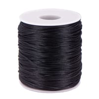 Noir - 1mm - Rattail Corde de Satin (90 m)