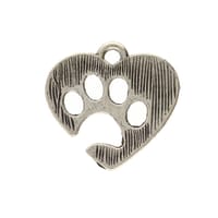 Charm Paw Heart Metal Charm Paw Heart Metal