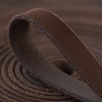 25mm Flat Top Grain Leather Strap - Brown
