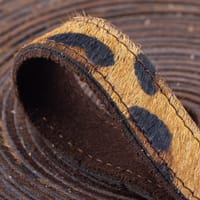 Leopard Flat Leather Sangle 20mm