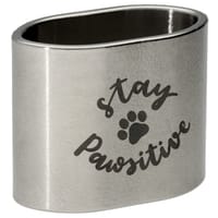 Acier Inoxydable Tube de Cordon 'Stay Pawsitive' 20 mm