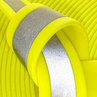 Neon Jaune (YE527) Réfléchissante BioThane 'BETA' ® 25 mm - 2.5 mm Au Mètre