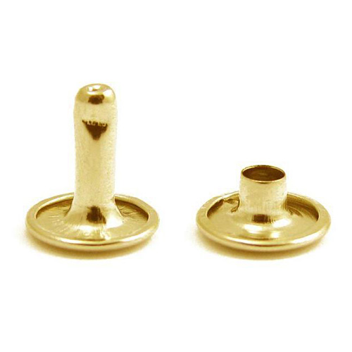 Double Cap Rivet Brass Plated - 10 | 50 | 100 | 1000 Pieces