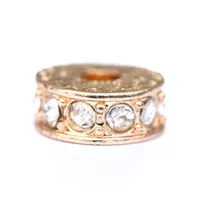 Flachen Metallgoldperle mit Strass Flachen Metallgoldperle mit Strass