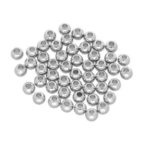 4 x 3,5mm - Satz mit 50 Messing rund - Silber 4 x 3,5mm - Satz mit 50 Messing rund - Silber