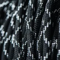 'Dark Knight' Metallic Glitter Black & Silver Tracer X Paracord 550 Type III 'Dark Knight' Metallic Glitter Black & Silver Tracer X Paracord 550 Type III