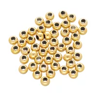 6 x 4,5 mm - Satz mit 50 Kunstoff rund - Gold 6 x 4,5 mm - Satz mit 50 Kunstoff rund - Gold