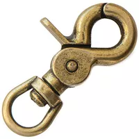 Clip Mousqueton Laiton Antique 60 mm - Ø 12 mm Clip Mousqueton Laiton Antique 60 mm - Ø 12 mm