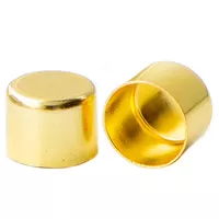 12 mm 'Gold' Metall Schnur Endkappe 12 mm 'Gold' Metall Schnur Endkappe
