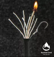 Black 'Fish & Fire' Paracord 550 Type III Black 'Fish & Fire' Paracord 550 Type III