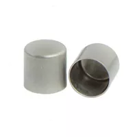 8 mm 'Pearl Nickel' Metall Schnur Endkappe 8 mm 'Pearl Nickel' Metall Schnur Endkappe