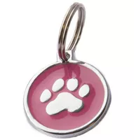 Identifizierungsplatte Pfötchen Paw Rosa 30 mm Identifizierungsplatte Pfötchen Paw Rosa 30 mm