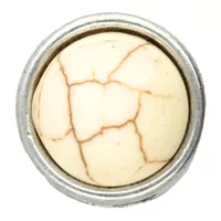 Schieber Perle Rund Stein - Silber / Weiß Schieber Perle Rund Stein - Silber / Weiß