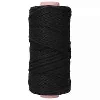 Black 3 mm. Macramé Cotton Cord (Single Strand) - 150 m Black 3 mm. Macramé Cotton Cord (Single Strand) - 150 m