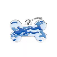 Personalisierter Camouflage Hundeknochenanhänger - Blau Personalisierter Camouflage Hundeknochenanhänger - Blau