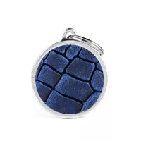 Personalised Leather Round Tag (Large) - Tucson Blue Personalised Leather Round Tag (Large) - Tucson Blue