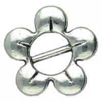 Flach Schieber Perle Blume - Silber Flach Schieber Perle Blume - Silber