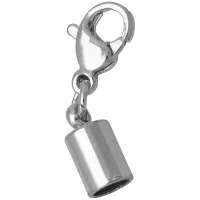 Silber 4 mm Endkappe mit Schnalle. Silber 4 mm Endkappe mit Schnalle.