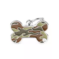 Personalised Camouflage Dog Bone Tag (Large) - Green Personalised Camouflage Dog Bone Tag (Large) - Green