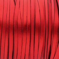 Rouge Métallique - Lacet en Cuir de Kangourou - 3 mm Rouge Métallique - Lacet en Cuir de Kangourou - 3 mm