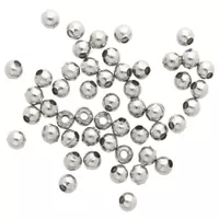 1,5 mm - Satz mit 50 Edelstahlperlen rund - Silber 1,5 mm - Satz mit 50 Edelstahlperlen rund - Silber
