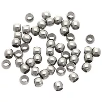 4 mm - Satz mit 50 Edelstahlperlen rund - Silber 4 mm - Satz mit 50 Edelstahlperlen rund - Silber