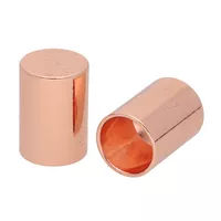 12 x 20 mm 'Rose Gold' Metall Schnur Endkappe 12 x 20 mm 'Rose Gold' Metall Schnur Endkappe