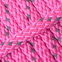 Reflectable Rose Néon PPM corde - Ø 8 mm. (plate/sans noyau) Reflectable Rose Néon PPM corde - Ø 8 mm. (plate/sans noyau)