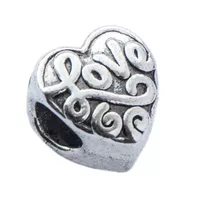 Metal Bead 'Love' heart Metal Bead 'Love' heart