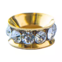 Metallperle Gold - Strass weiß Metallperle Gold - Strass weiß