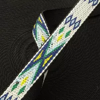 Blau 20 mm Hitched Gurtband mit Aztekenmuster Blau 20 mm Hitched Gurtband mit Aztekenmuster